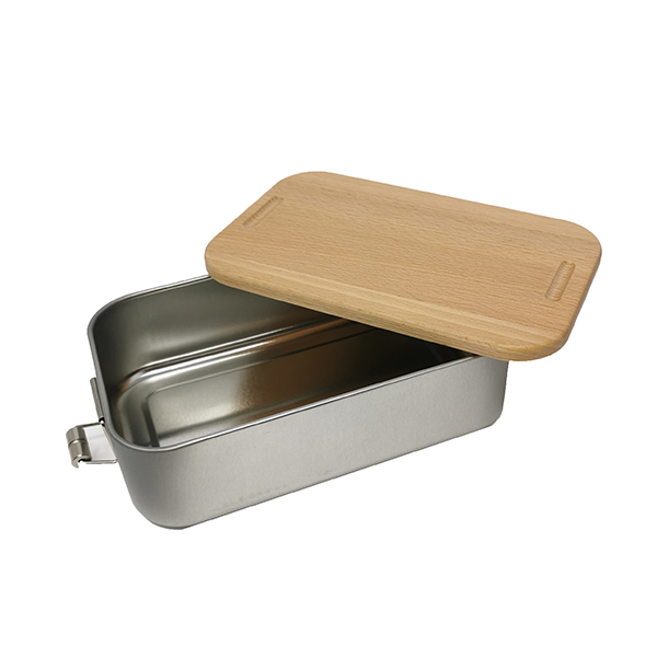 Lunchbox con coperchio in legno