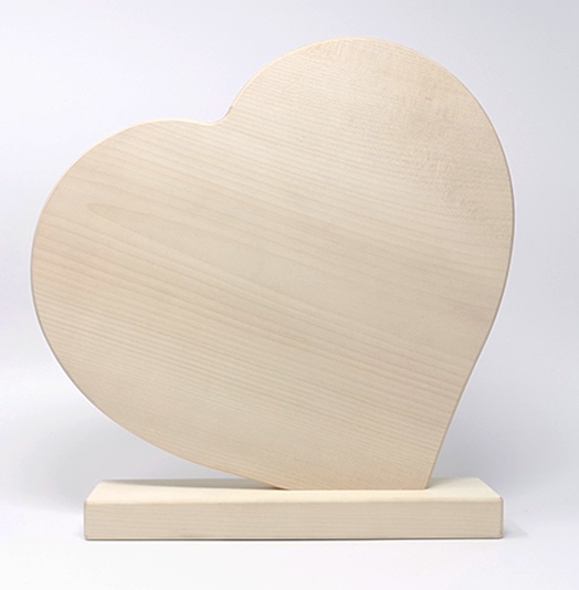 Cuore in legno di Acero 30cm con base – Klenkdesign – Shop