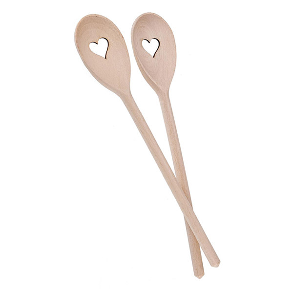 Cucchiaio da cucina in legno di faggio ovale di 30 cm con intaglio cuore –  Klenkdesign – Shop